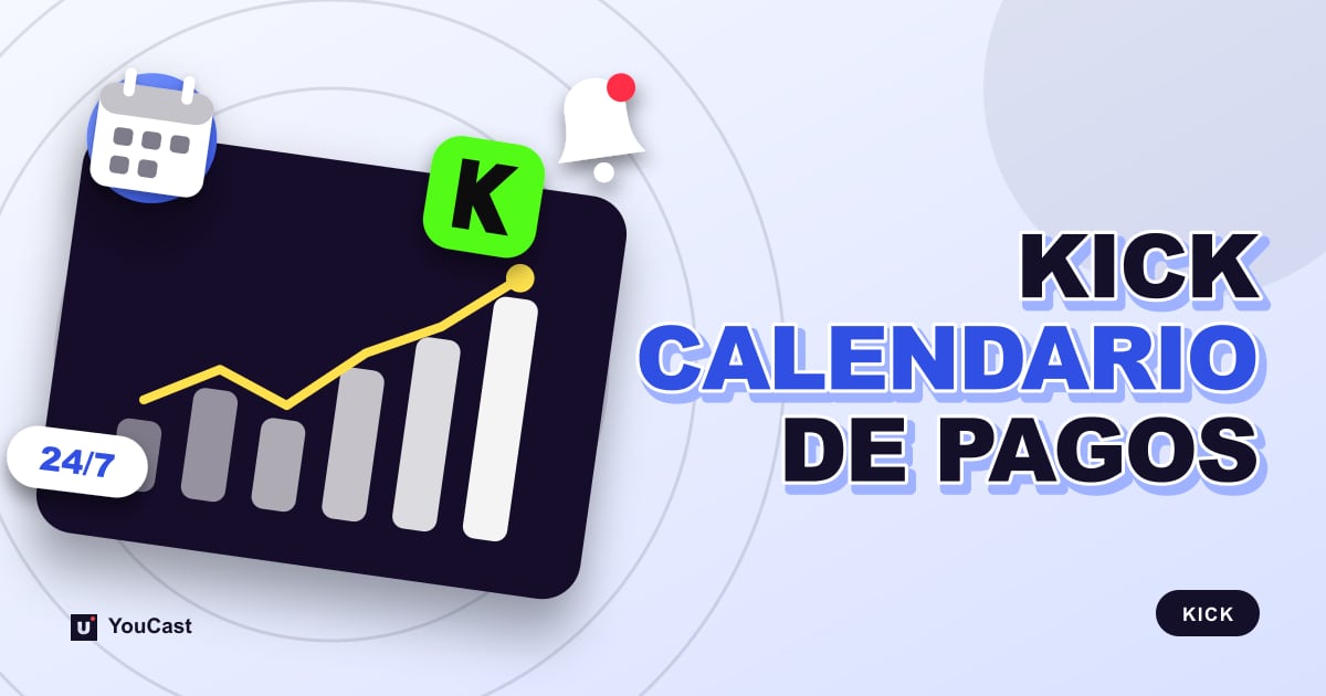 Calendario de pagos de KICK: semanal, mensual, Stripe y retrasos Portada con el titular «KICK CALENDARIO DE PAGOS»