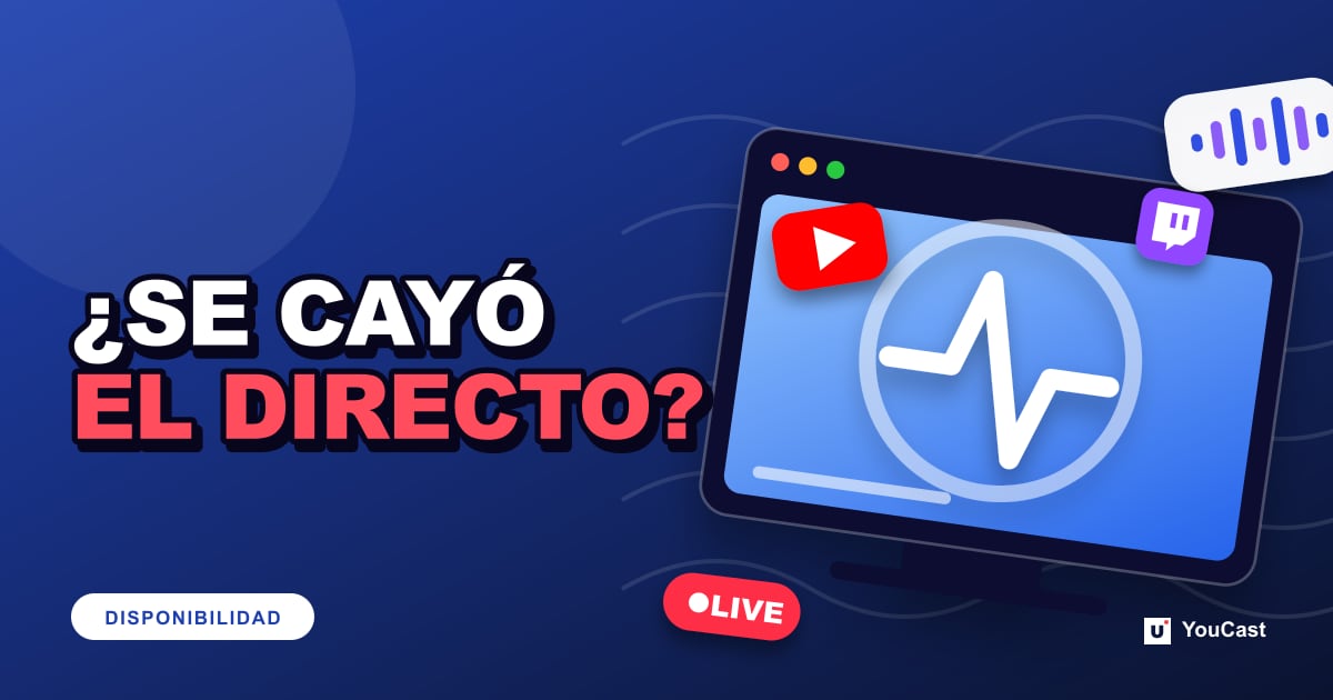 Por qué la disponibilidad de la transmisión es tu métrica más importante (y cómo protegerla) Portada con el titular «¿SE CAYÓ EL DIRECTO?»