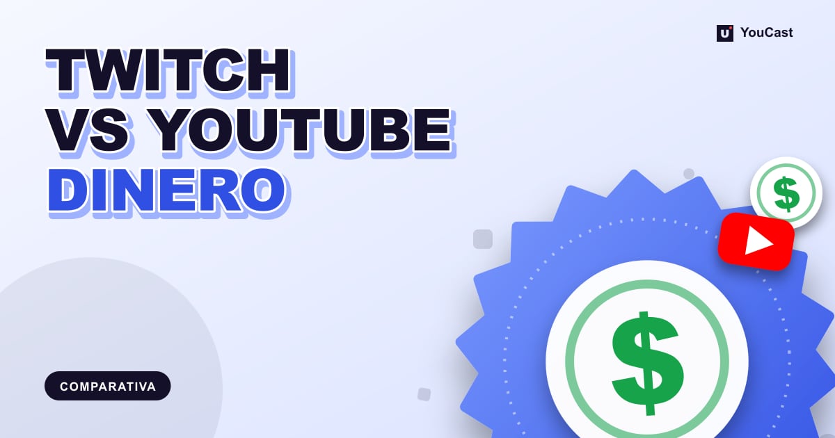 Monetización en Twitch y YouTube: suscripciones, Bits, Supers y umbrales Portada con el titular «TWITCH VS YOUTUBE DINERO»