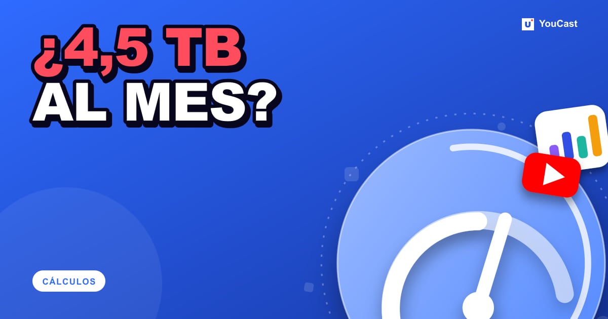 Bitrate frente a velocidad de subida: lo que cuesta realmente en datos una transmisión 24/7 Portada con el titular «¿4,5 TB AL MES?»