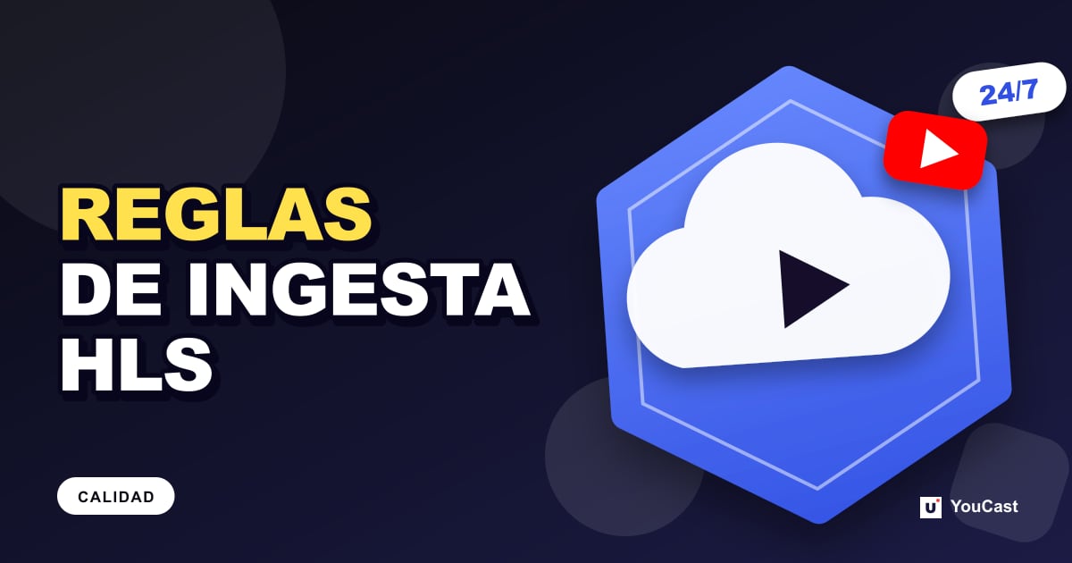 Ingestión HLS de YouTube: duración de segmento, códecs y ajustes obligatorios Portada con el titular «REGLAS DE INGESTA HLS»