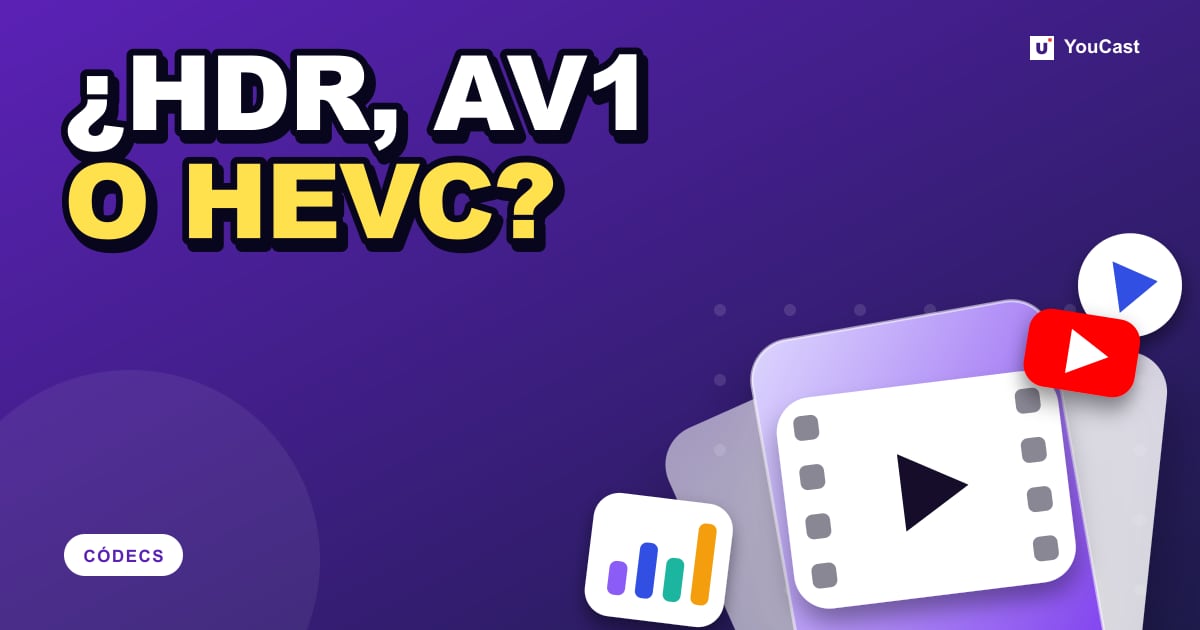 HDR, AV1 y HEVC en YouTube Live: qué códec para cada trabajo Portada con el titular «¿HDR, AV1 O HEVC?»