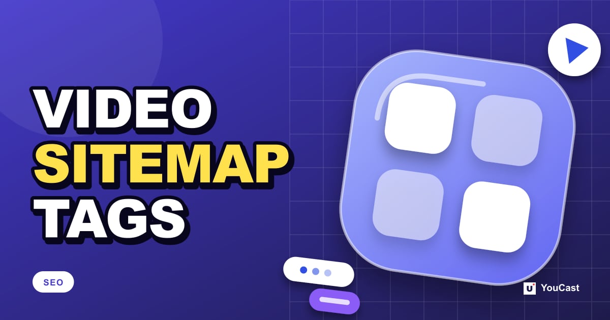 Cover graphic with the headline "VIDEO SITEMAP TAGS" and a grid of tiles
