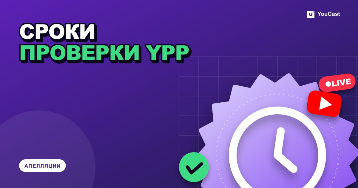Обложка с заголовком «СРОКИ ПРОВЕРКИ YPP»