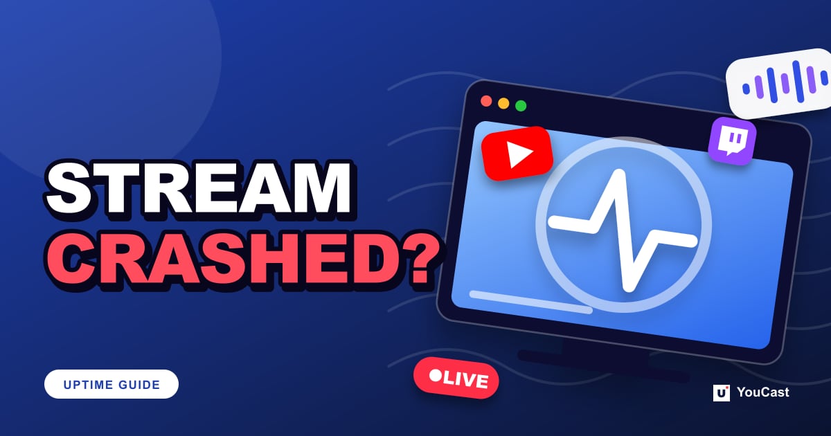 Cover graphic with the headline "STREAM CRASHED?" and a heartbeat pulse line in a circle