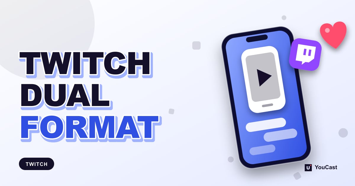 Twitch Dual Format Streaming: Vertical + Horizontal Setup in OBS Cover graphic with the headline "TWITCH DUAL FORMAT" and a phone and the Twitch icon