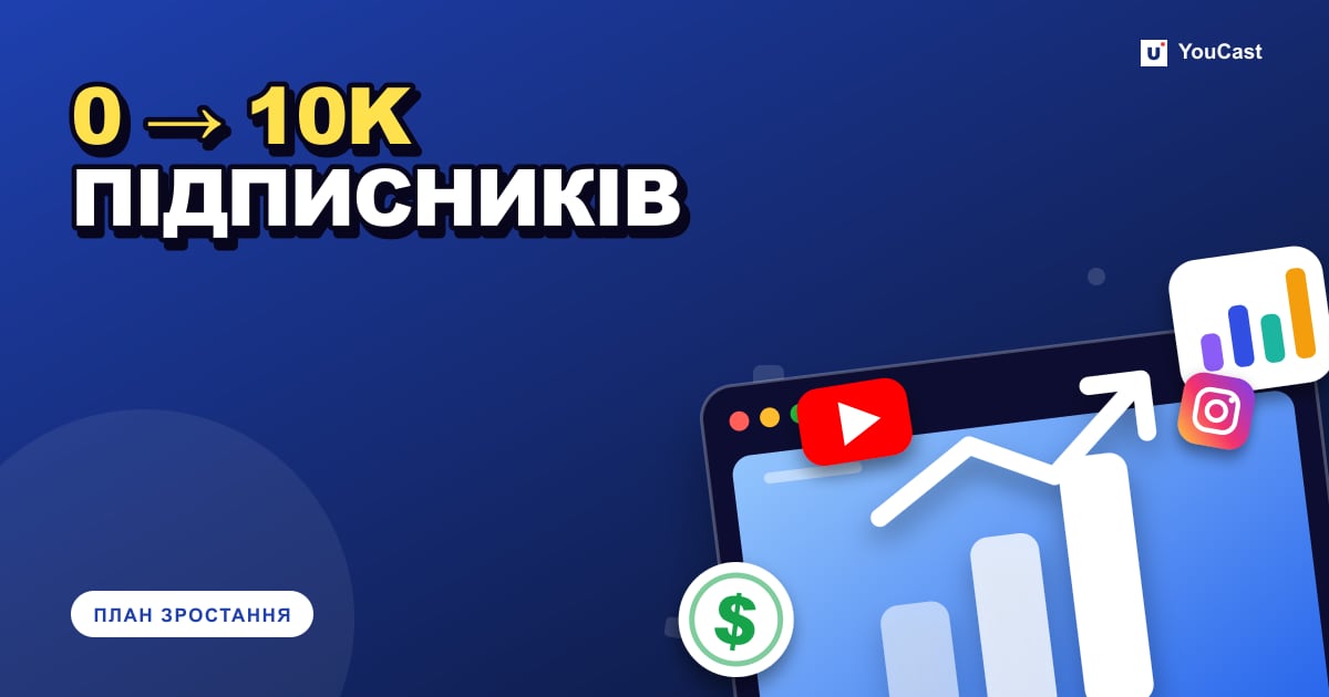 Обкладинка із заголовком «0 → 10K ПІДПИСНИКІВ»