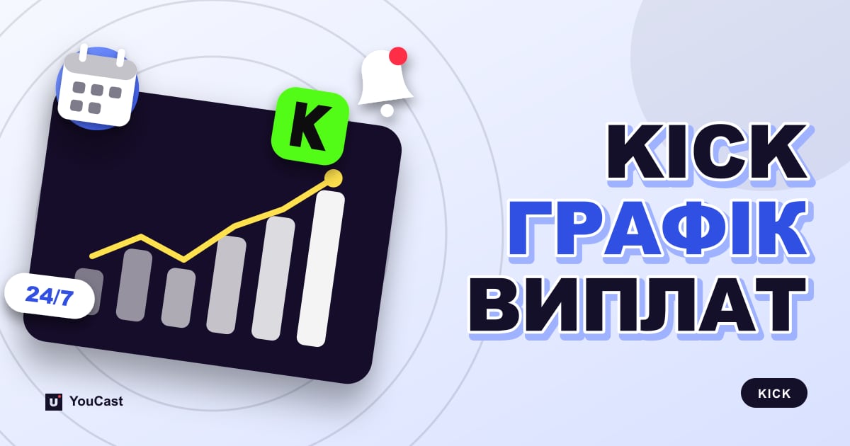 Графік виплат KICK: щотижня, щомісяця, Stripe і затримки Обкладинка із заголовком «KICK ГРАФІК ВИПЛАТ»