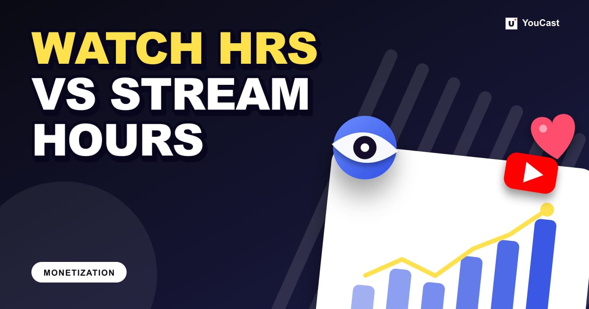 Cover graphic with the headline "WATCH HRS VS STREAM HOURS" and an eye