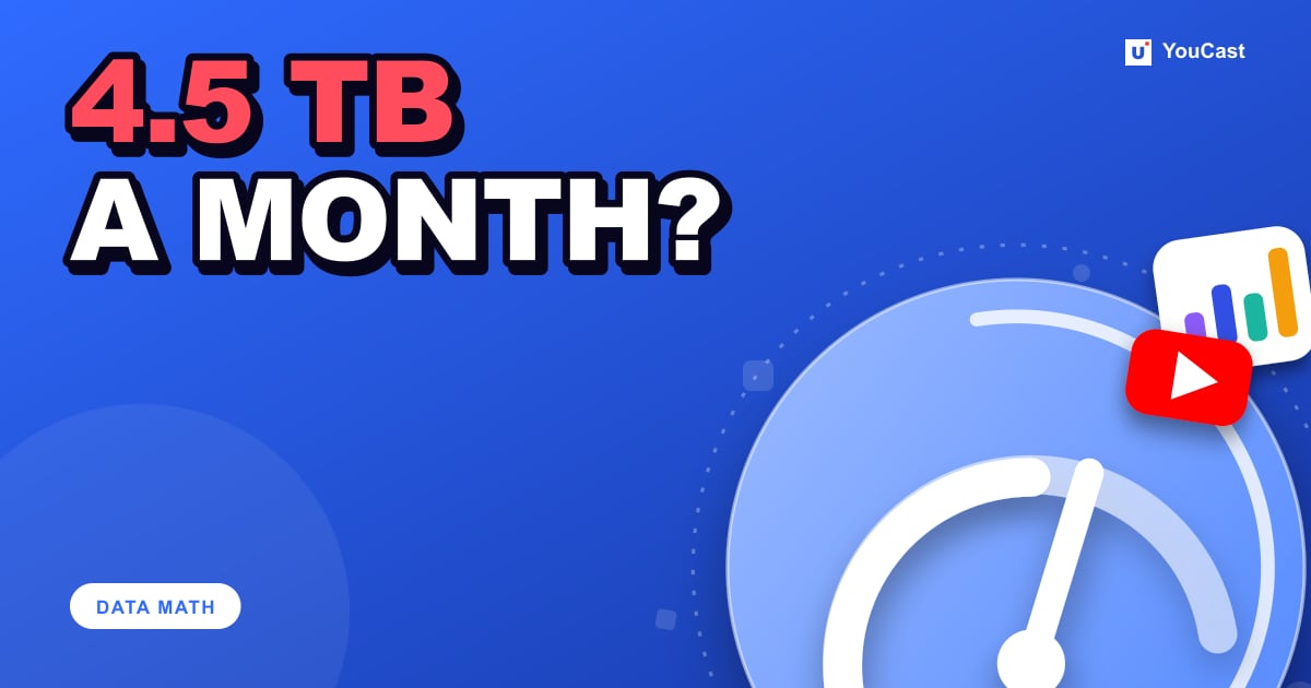 Cover graphic with the headline "4.5 TB A MONTH?" and a gauge