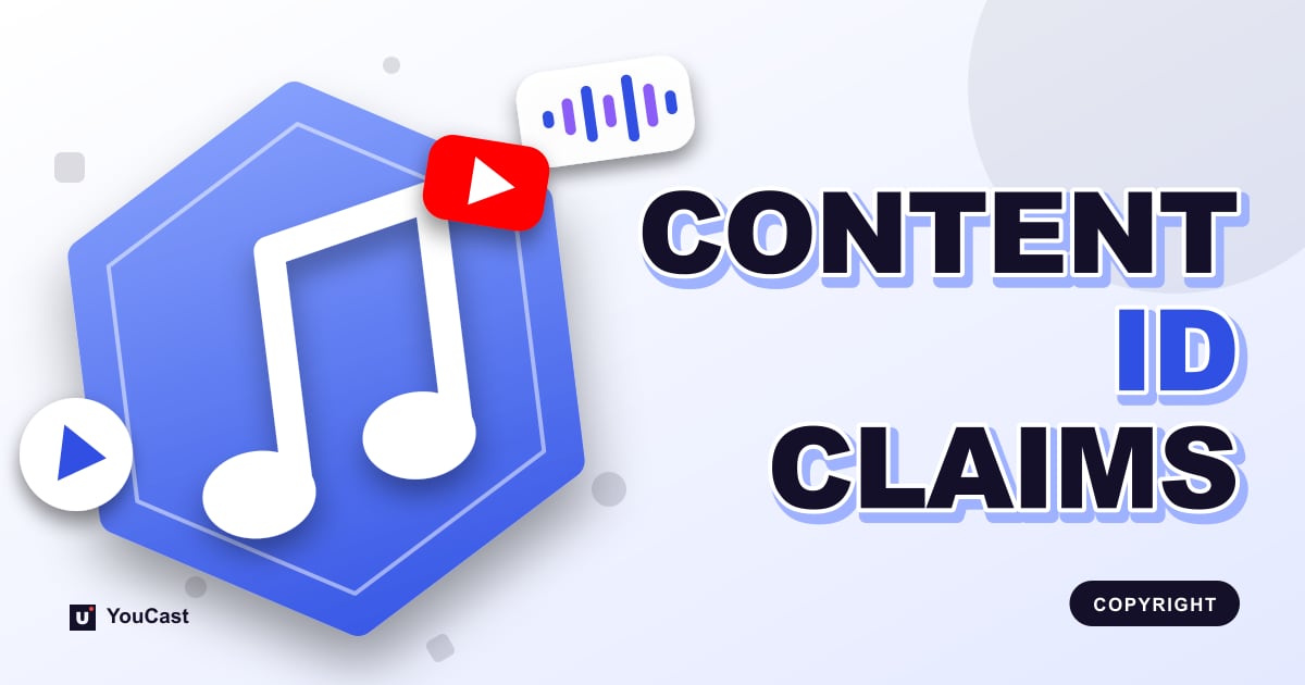 Cover graphic with the headline "CONTENT ID CLAIMS" and a music note